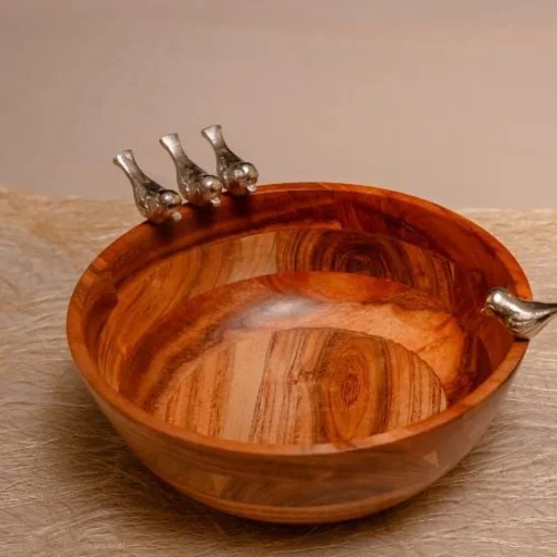 Canary Wooden Serving Bowl