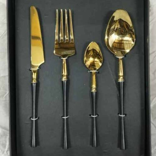 Fork Spoon Knife Brass Cutlery Set