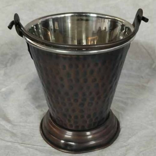 Hammered Stainless Steel Bucket