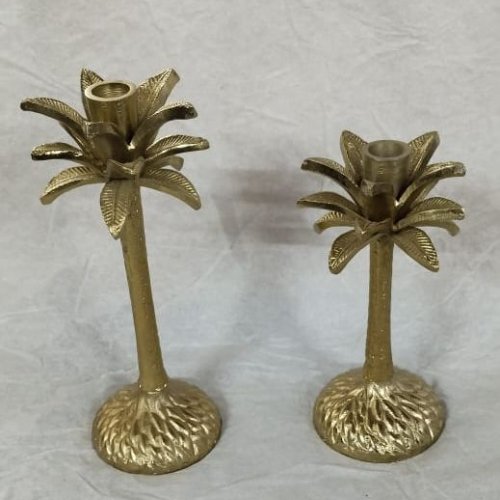 Palm Tree Brass Candle Stand