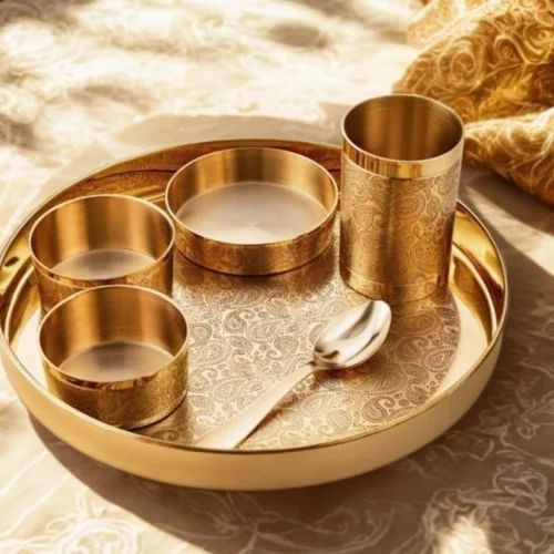 Printed Kansa Bronze Thali Set