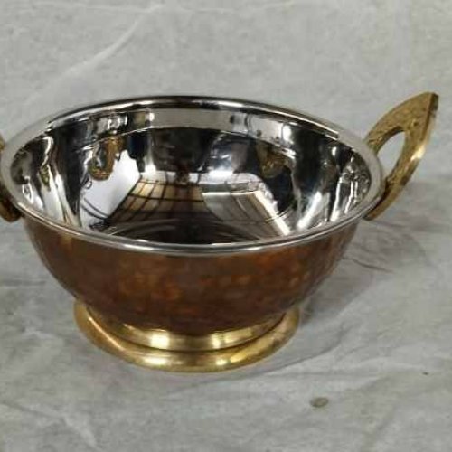 Stainless Steel Brass Hammered Kadai