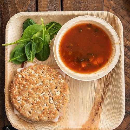 Natural Areca Palm Leaf Square Serving Tray