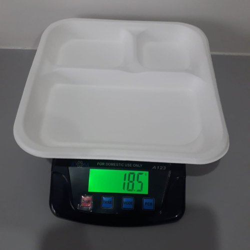 Rectangular Sugarcane Bagasse 3 Compartment Meal Tray