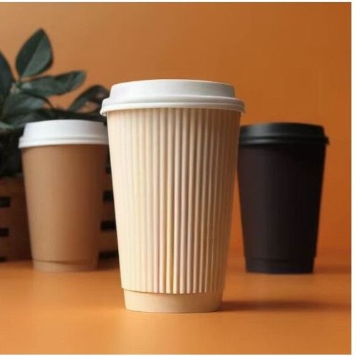 Ripple Wall Insulated Paper Coffee Cup with Lid
