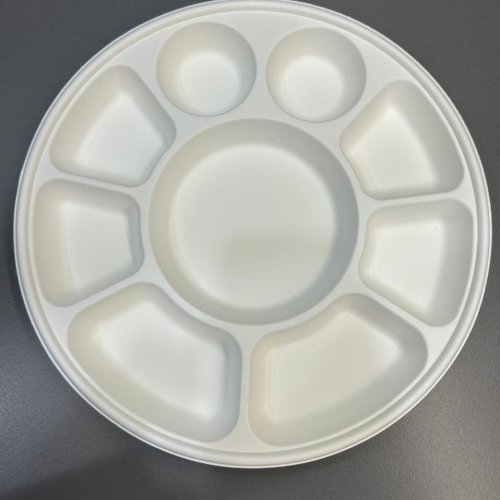 Round Multi Compartment Sugarcane Bagasse Thali Plates