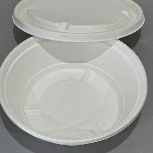 Sugarcane Bagasse Round Food Bowl with Lid