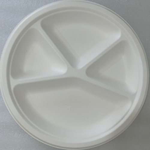Sugarcane Bagasse Round Partition Meal Plate