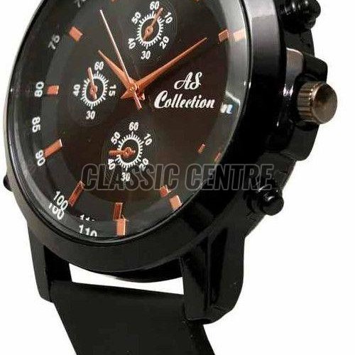 Black Dial Silicon Strap Men Watch