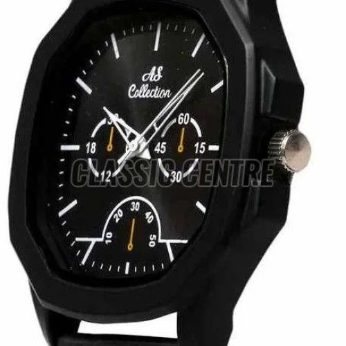 Men Black Strap Analog Watch