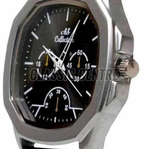 Silver Silicon Strap Men Analog Watch