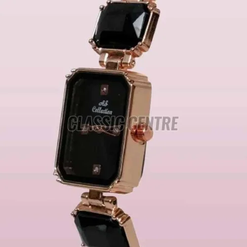 Square Shape Women Steel Strap Analog Watch