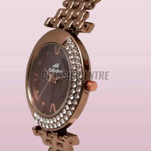 Women Stainless Steel Diamond Studded Watch