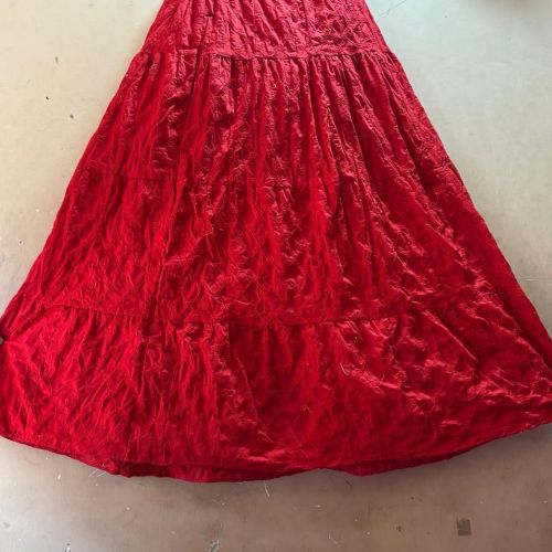 Ladies Red Cotton Long Skirt
