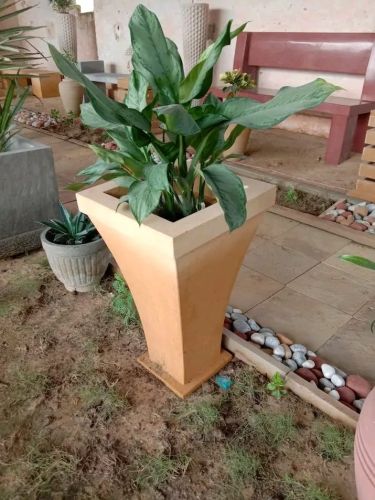 Hand Carved Sandstone Flower Pot