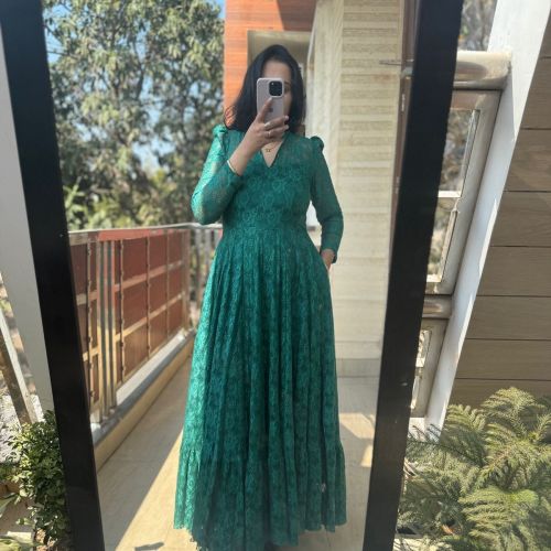 Classic Green Maxi Dress Gown