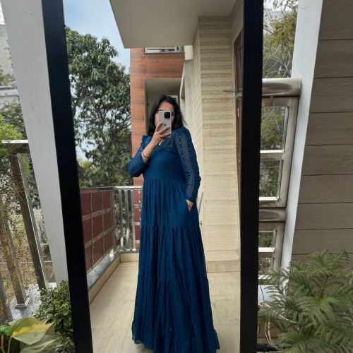 Designer Blue Full Length Gown