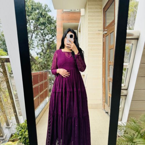 Designer Purple Anarkali Gown
