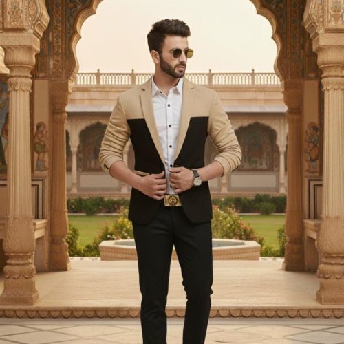 Mens Classic Textured Blazer Suit