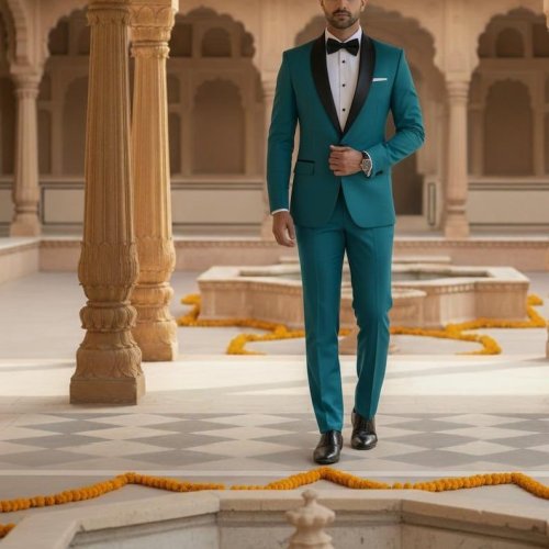Mens Green Two Piece Formal Suit