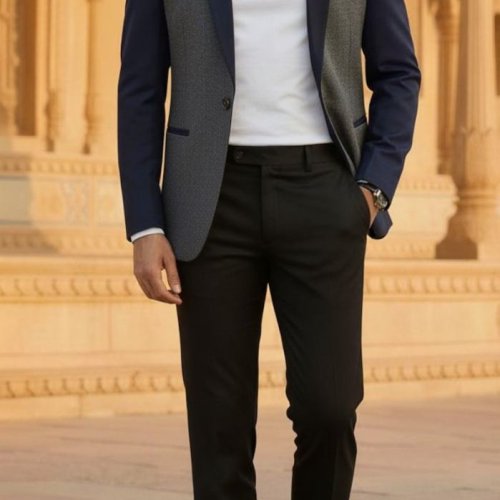 Mens Navy Slim Fit Designer Blazer