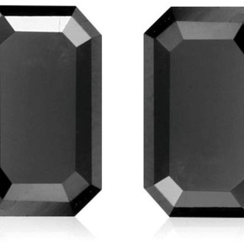 Natural Black Emerald Cut Diamonds