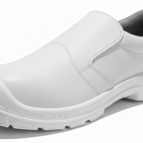 White Leather Slip ON Safety Shoes