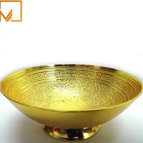 Ancient Art Golden Brass Decorative Bowl