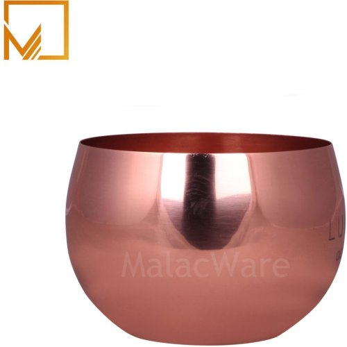 Glossy Rose Gold Curved Copper Candle Vessel