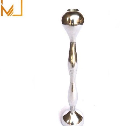 Silver Polished Decorative Metal Candle Holder