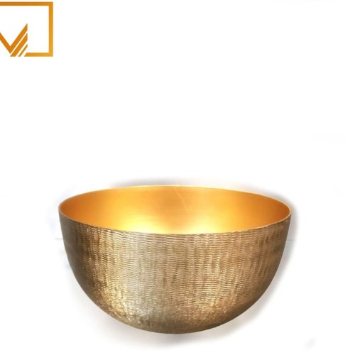 Textured Golden Finish Aluminium Bowl