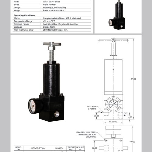 High Pressure Air Regulator RH4 - Mercury