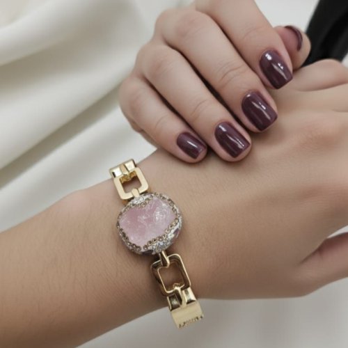 Artificial Pink Glow Diamond Adjustable Bracelet