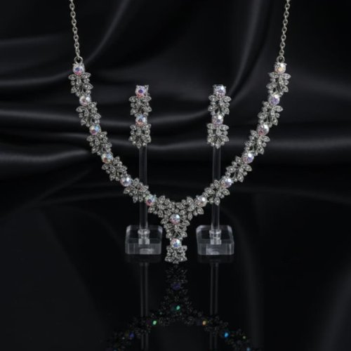Silver Imitation Diamond Marquise Bridal Jewelery Set