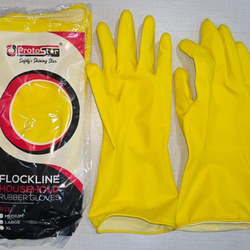 Flocklined Rubber Hand Gloves