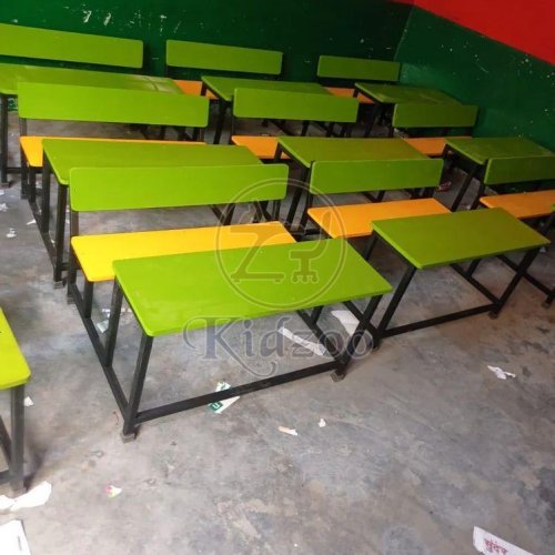 2 Seater Wooden Top Metal Frame School Desk