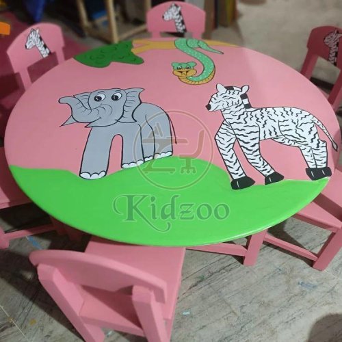 6 Seater Round Play School Table Set