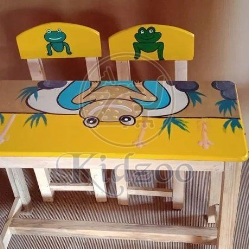 Rectangular Play School Wooden Furniture Set