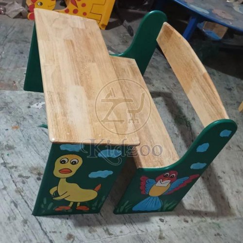 Rubber Wooden Animal Theme Kids Desk