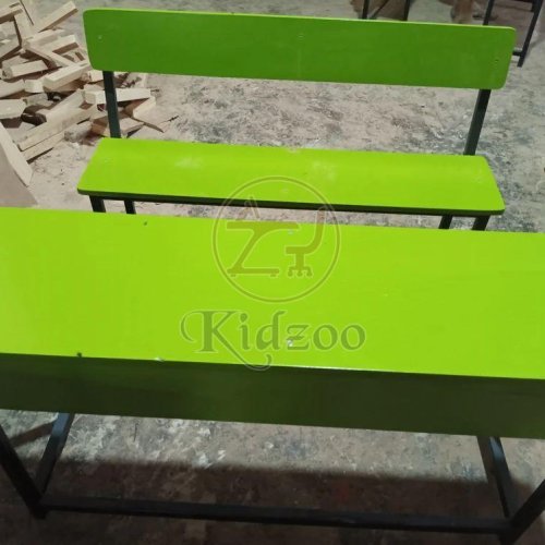 Wooden Classroom Desk 2 Seater with Storage Shelf