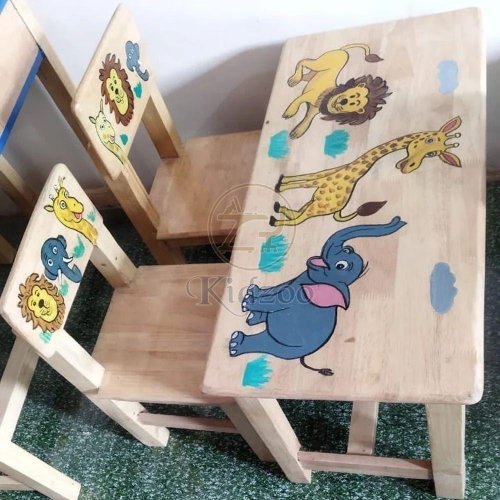 Wooden Kids Study Table and Chair Set