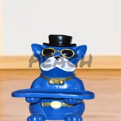 Handicraft Resin Blue Dog Tray Showpiece