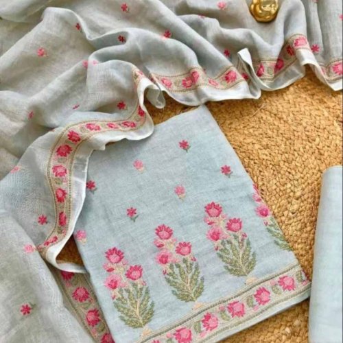 3 Piece Handloom Ladies Linen Suit