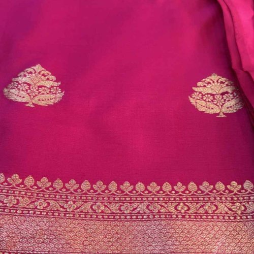 3 Piece Pure Katan Banarasi Weaving Dupatta Silk Suit Set
