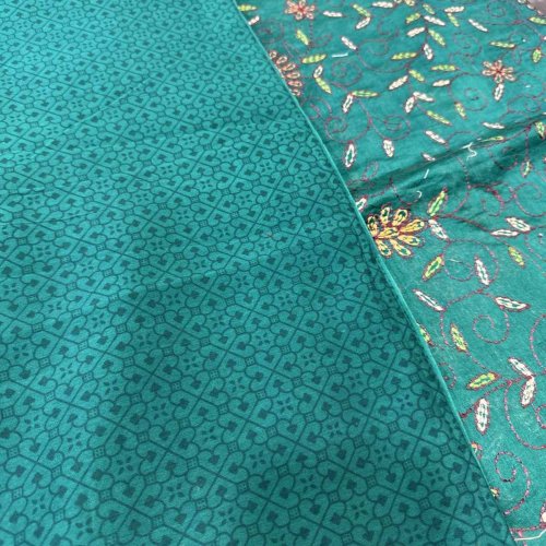 Green Self Printed Pure Maheshwari Silk Suit