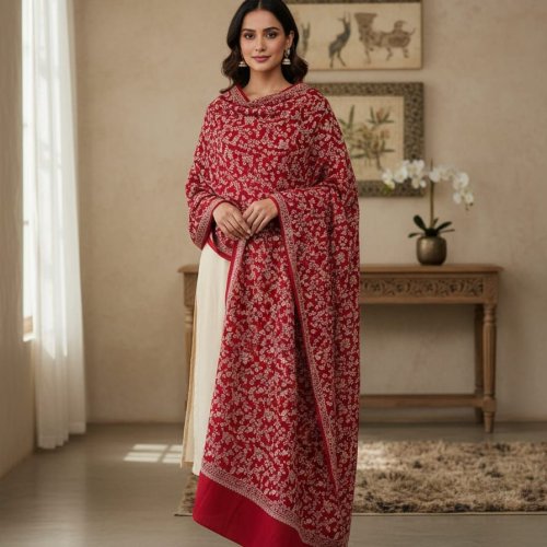 Semi Pashmina Floral Spring Shawl