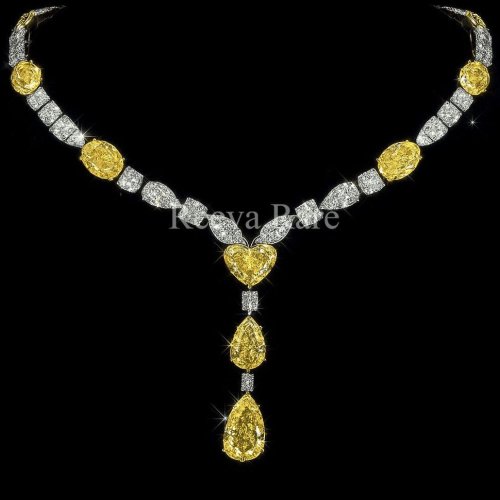 Atharva Diamond Yellow Lab-Grown Diamond Necklace Exporters from Surat, India