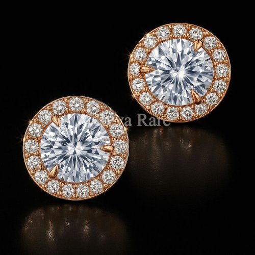 Blue Lab-Grown Diamond Earrings Manufacturer in Surat, India