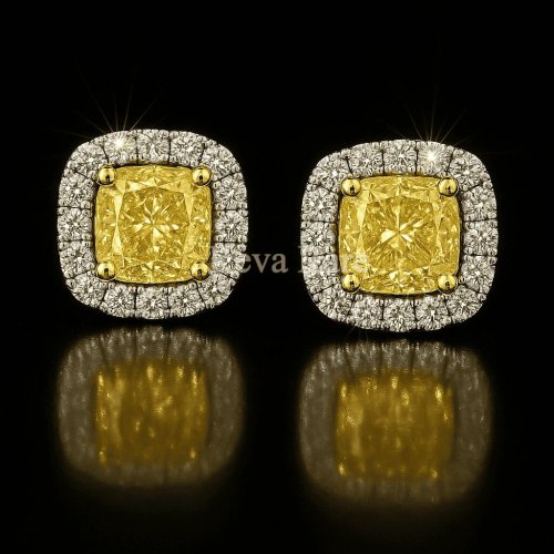 yellow lab-grown diamond earrings