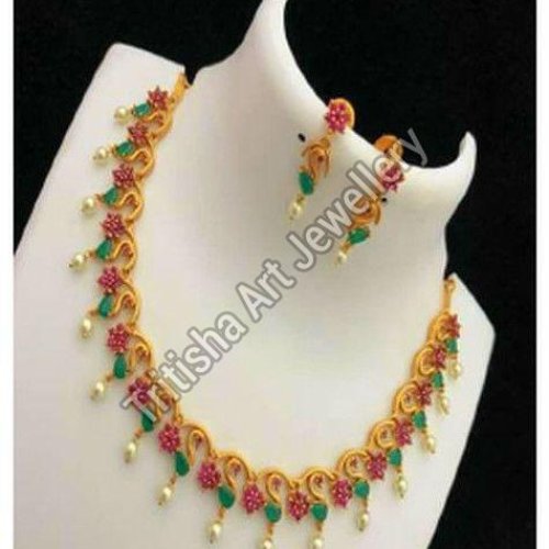 Crystal Stone Modern Necklace Set